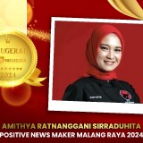 Amithya Ratnanggani Sirraduhita Raih Penghargaan Positive News Maker Malang Raya 2024