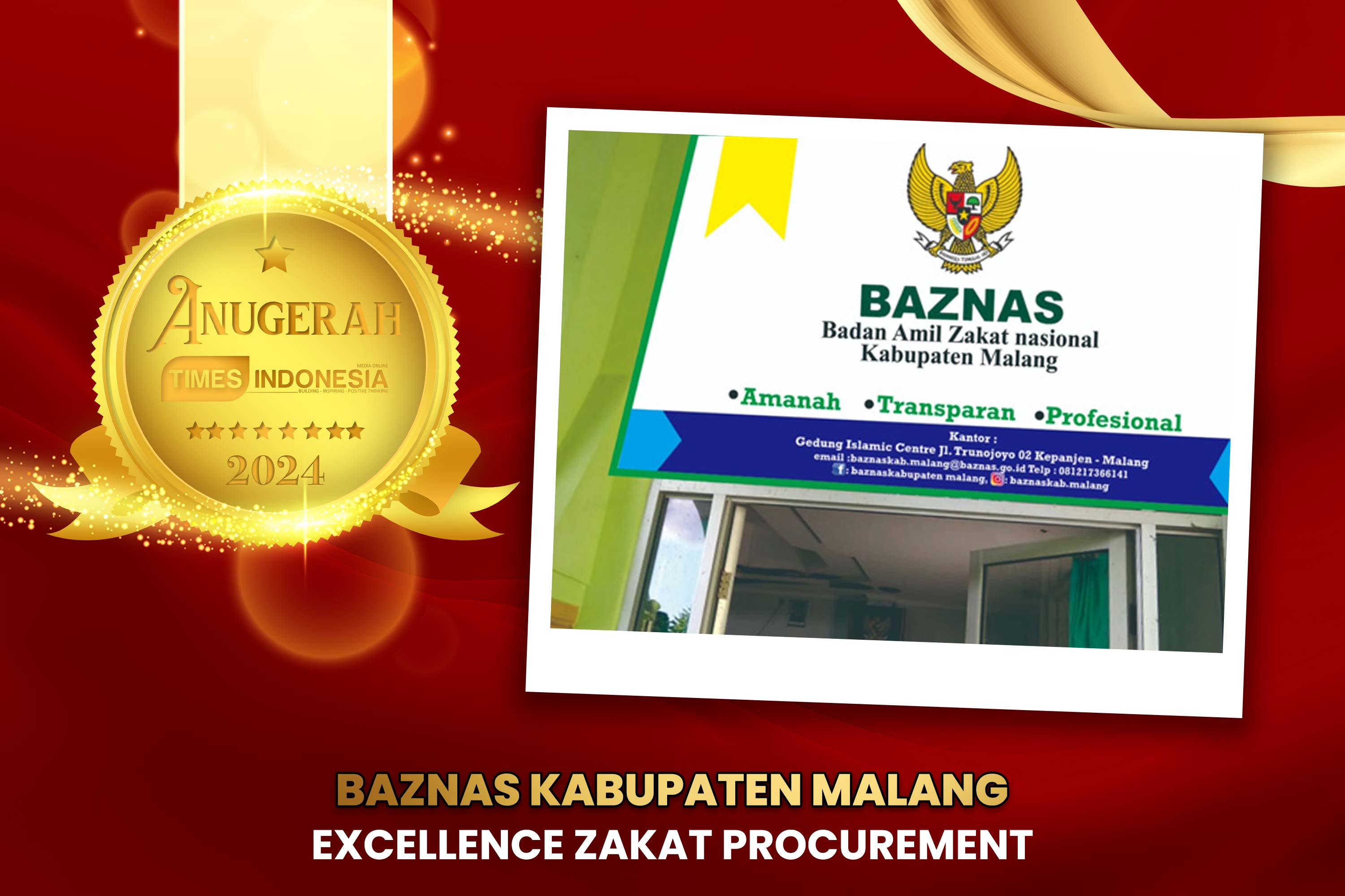 BAZNAS Kabupaten Malang Raih Penghargaan Excellence Zakat Procurement