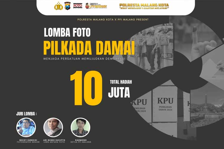 Abadikan Momen Pilkada Damai, PFI Malang Didukung Polresta Malang Kota Gelar Lomba Fotografi