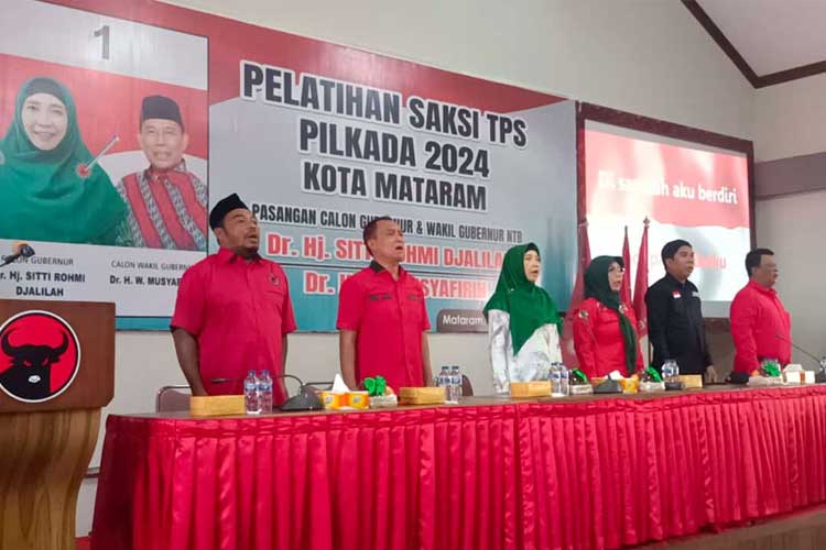 Suasana pelatihan saksi dan koordinator TPS oleh PDI Perjuangan Kota Mataram dalam rangka persiapan menghadapi Pilkada NTB 2024. (Foto: DPC PDIP Mataram for TIMES Indonesia)