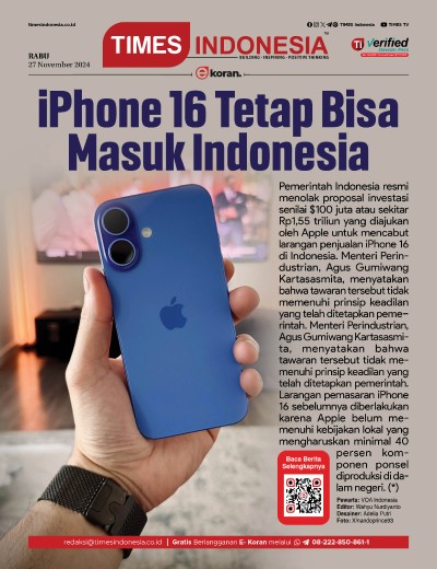 Edisi Rabu, 27 November 2024: E-Koran, Bacaan Positif Masyarakat 5.0