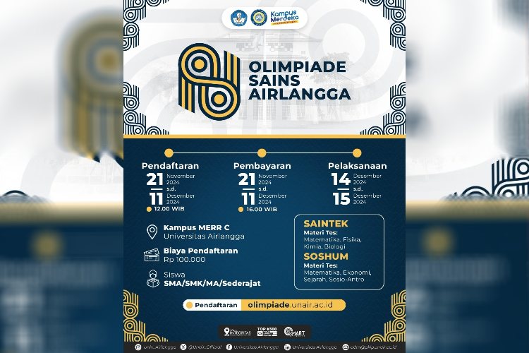 Siswa SMK dan SMA Siap-siap, UNAIR Gelar Olimpiade Sains Airlangga Tingkat Nasional