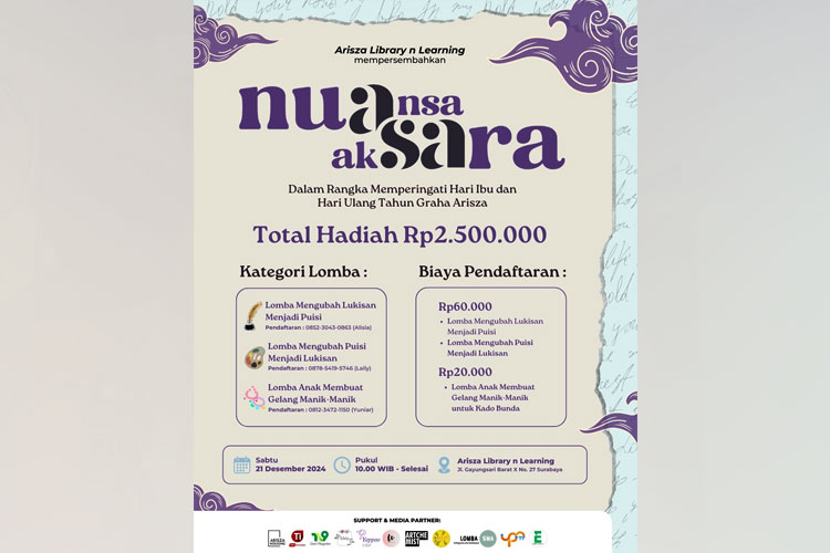 Arisza Library and Learning Persembahan Berbagai Perlombaan Menarik dalam Nuansa Aksara, Yuk Ikutan!