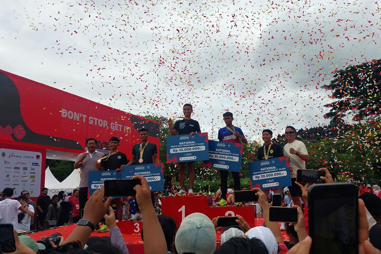 Acara Borobudur Marathon 2024 yang berlangsung pada di Taman Lumbini Candi Borobudur, Minggu (1/12/2024). (Foto: Istimewa)
