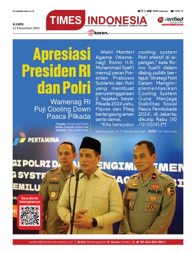Edisi Kamis, 12 Desember 2024: E-Koran, Bacaan Positif Masyarakat 5.0