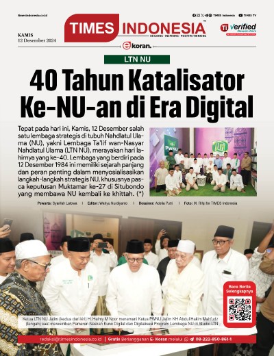 	Edisi Kamis, 12 Desember 2024: E-Koran, Bacaan Positif Masyarakat 5.0