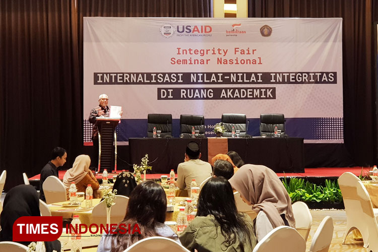 Seminar nasional dan launching Sistem Informasi Anti Plagiasi yang digelar FH UB di Hotel Atria Malang, Kamis (12/12/2024). (FOTO: Achmad Fikyansyah/TIMES Indonesia)