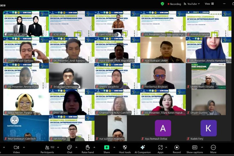 Suasana keikutsertaan peserta ICSE 2024 yang di gelar UMBY secara daring. (FOTO: AJP TIMES Indonesia)