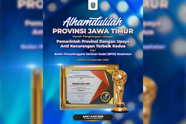 Jatim Raih Penghargaan Pemerintah Provinsi dengan Upaya Anti Kecurangan Terbaik Kedua