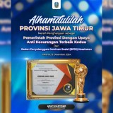 Jatim Raih Penghargaan Pemerintah Provinsi dengan Upaya Anti Kecurangan Terbaik Kedua