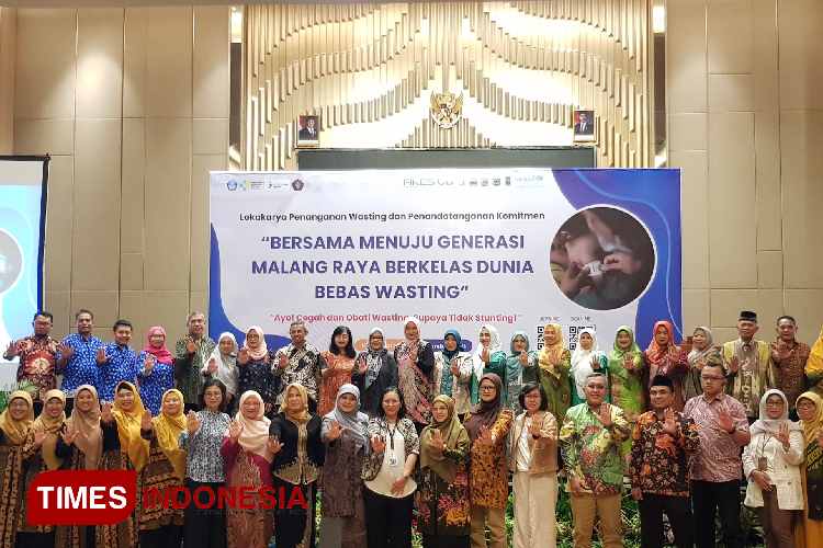 Lokakarya Penanganan Wasting dan Penandatangan Komitmen Bersama Menuju Generasi Malang Raya Berkelas Dunia Bebas Wasting yang digelar Unicef bersama Fikes UB di Hotel Grand Mercure Malang, Sabtu (14/12/2024). (Foto: Achmad Fikyansyah/TIMES Indonesia)