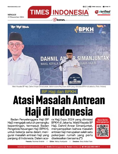 	Edisi Minggu, 15 Desember 2024: E-Koran, Bacaan Positif Masyarakat 5.0