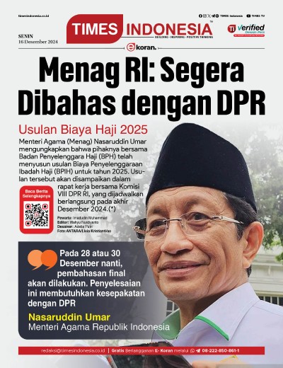 Edisi Senin, 16 Desember 2024: E-Koran, Bacaan Positif Masyarakat 5.0
