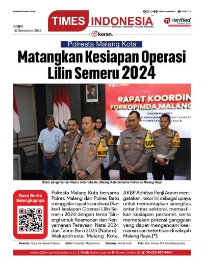 Edisi Rabu, 18 Desember 2024: E-Koran, Bacaan Positif Masyarakat 5.0