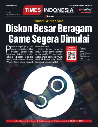 Edisi Rabu, 18 Desember 2024: E-Koran, Bacaan Positif Masyarakat 5.0