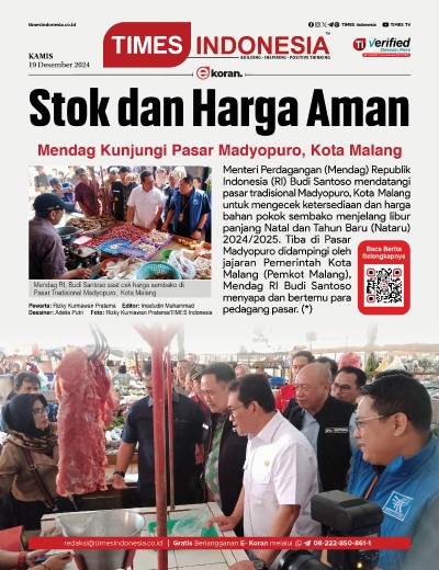 	Edisi Kamis, 19 Desember 2024: E-Koran, Bacaan Positif Masyarakat 5.0
