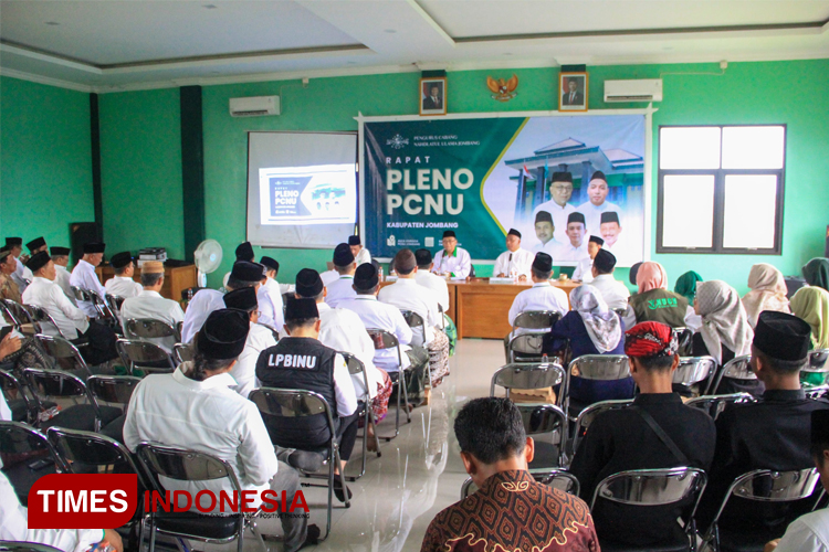 Rapat Pleno pengurus PCNU Jombang di aula kantor PCNU Jombang yang terletak di Jl. Raya Mojoagung No. 57. (FOTO: Dok. LTNNU Jombang for TIMES Indonesia)