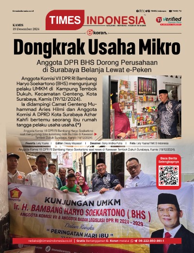 	Edisi Kamis, 19 Desember 2024: E-Koran, Bacaan Positif Masyarakat 5.0