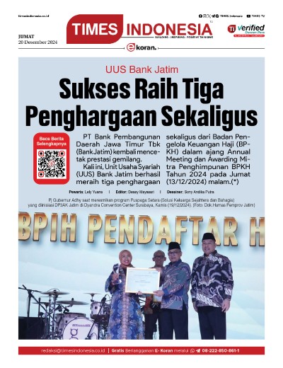Edisi Jumat, 20 Desember 2024: E-Koran, Bacaan Positif Masyarakat 5.0