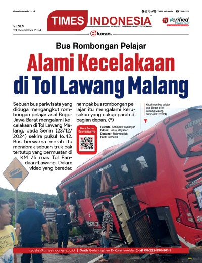 Edisi Senin, 23 Desember 2024: E-Koran, Bacaan Positif Masyarakat 5.0