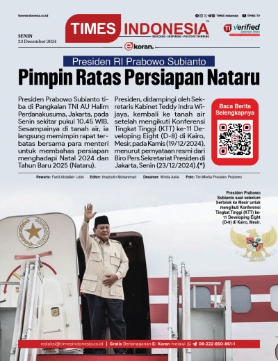 Edisi Senin, 23 Desember 2024: E-Koran, Bacaan Positif Masyarakat 5.0