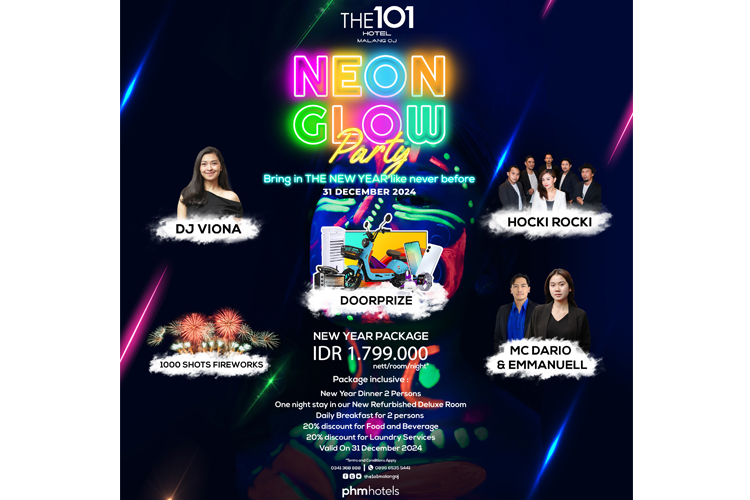 'Neon Glow Party' THE 101 Malang OJ di Penghujung 2024