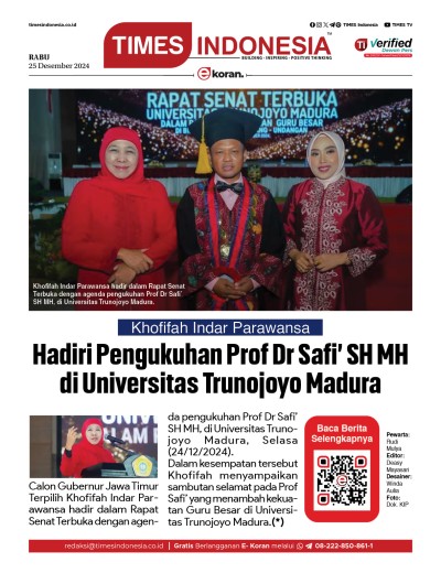 Edisi Rabu, 25 Desember 2024: E-Koran, Bacaan Positif Masyarakat 5.0