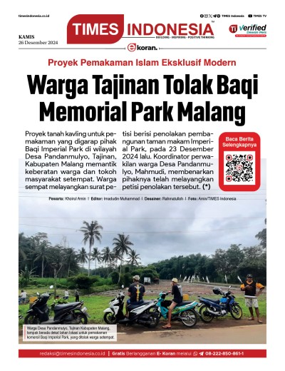 Edisi Kamis, 26 Desember 2024: E-Koran, Bacaan Positif Masyarakat 5.0