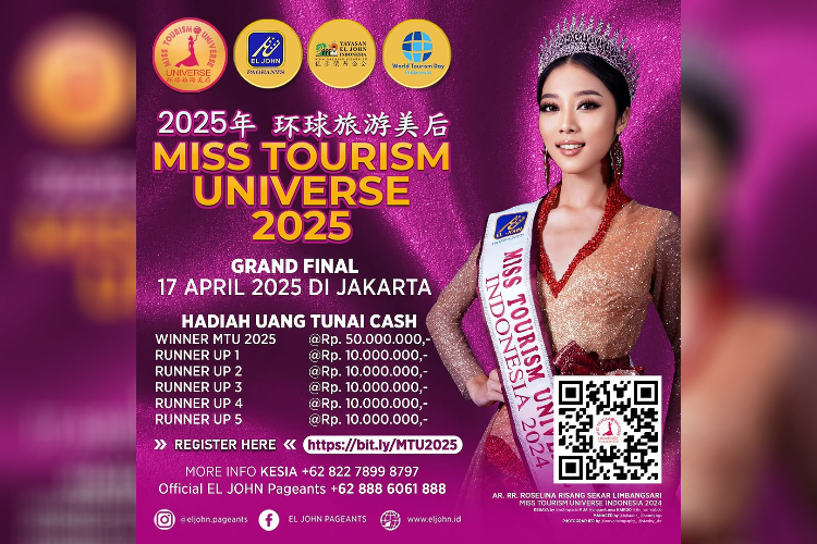 Pendaftaran Miss Tourism Universe 2025 Telah Dibuka, Hadiah Uang Tunai 50 Juta Menanti!