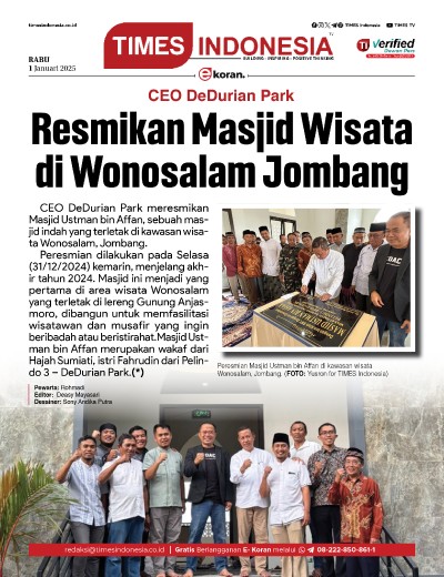 Edisi Rabu, 1 Januari 2024: E-Koran, Bacaan Positif Masyarakat 5.0