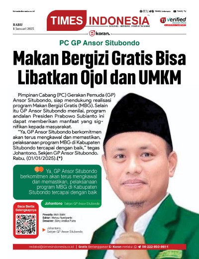 Edisi Rabu, 1 Januari 2024: E-Koran, Bacaan Positif Masyarakat 5.0
