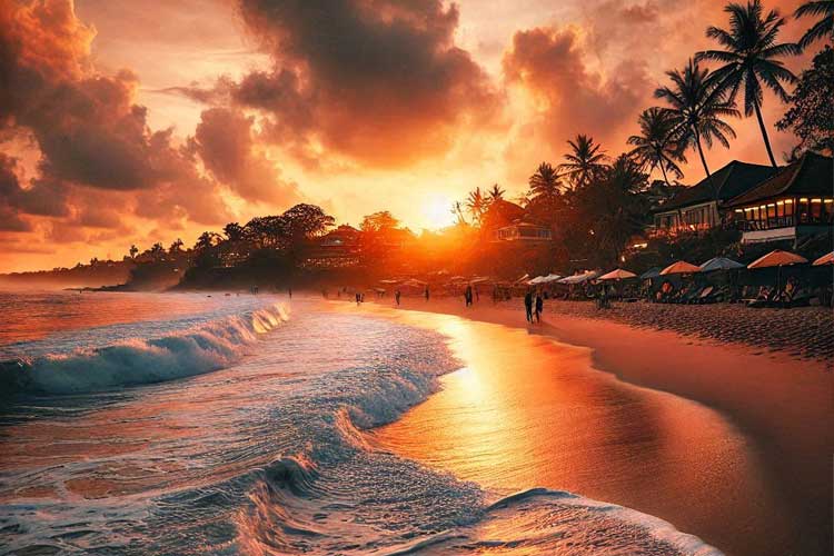 A beautiful sunset view in Cangu Bali. (Illustration: TIMES AI Academy)