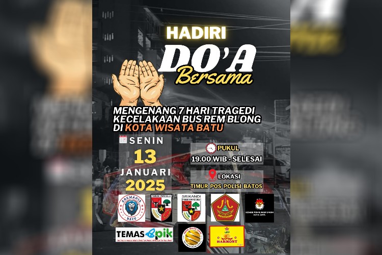 Doa Bersama Tujuh Hari Tragedi Kecelakaan Maut Kota Batu di Dua Titik