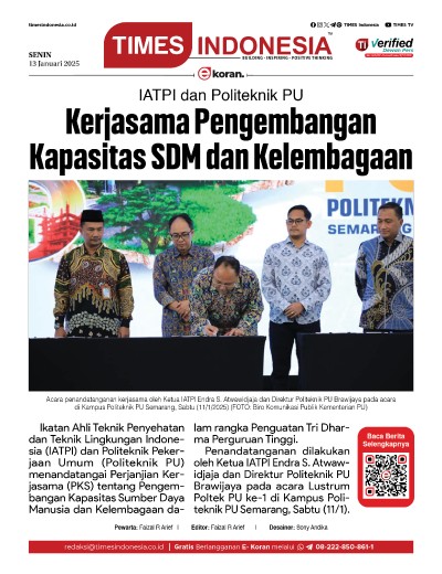 	Edisi Senin, 13 Januari 2024: E-Koran, Bacaan Positif Masyarakat 5.0