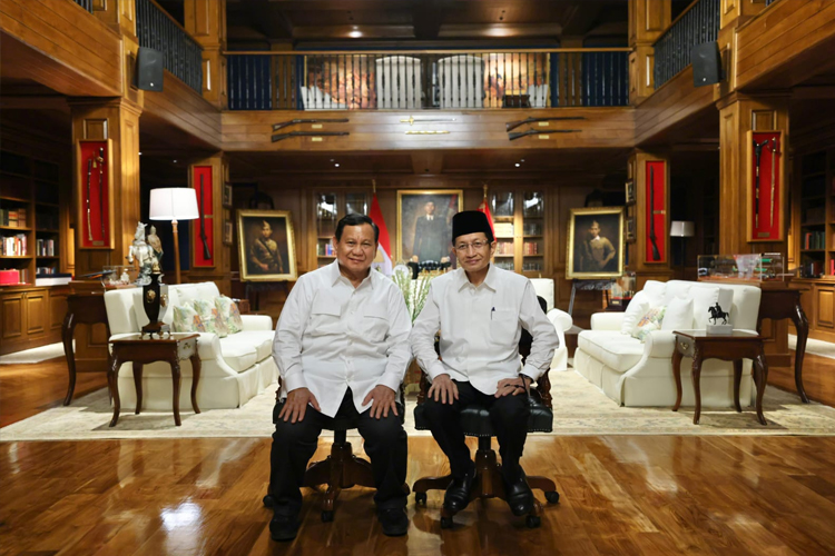 Menteri Agama Nasaruddin Umar bersama Presiden Prabowo Subianto. (Foto: dok TIN)