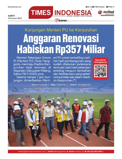 	Edisi Sabtu, 18 Januari 2025: E-Koran, Bacaan Positif Masyarakat 5.0