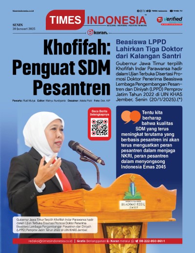 Edisi Senin, 20 Januari 2025: E-Koran, Bacaan Positif Masyarakat 5.0