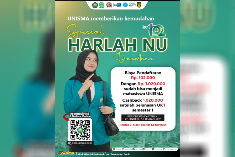 Harlah ke-102 NU, Unisma Beri Diskon Spesial untuk Calon Mahasiswa Baru