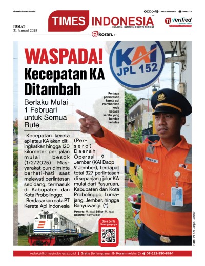 Edisi Jumat, 31 Januari 2025: E-Koran, Bacaan Positif Masyarakat 5.0