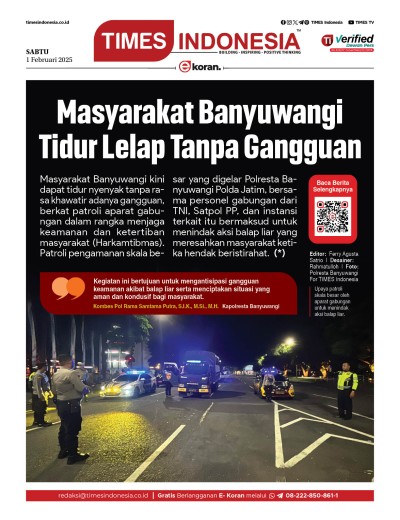 Edisi Sabtu, 1 Februari 2025: E-Koran, Bacaan Positif Masyarakat 5.0