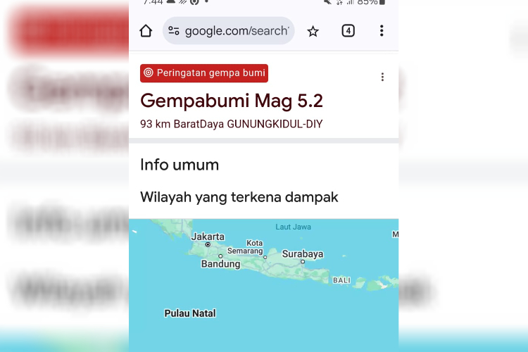 Gempa Bumi Magnitudo 5,2 Guncang Gunungkidul, Warga Berhamburan Keluar Rumah