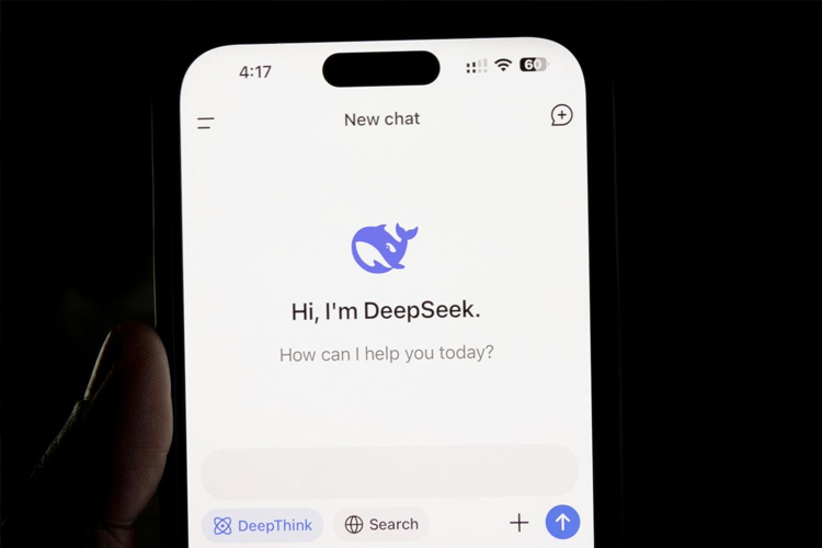 Tampilan Chatbot DeepSeek di ponsel cerdas.