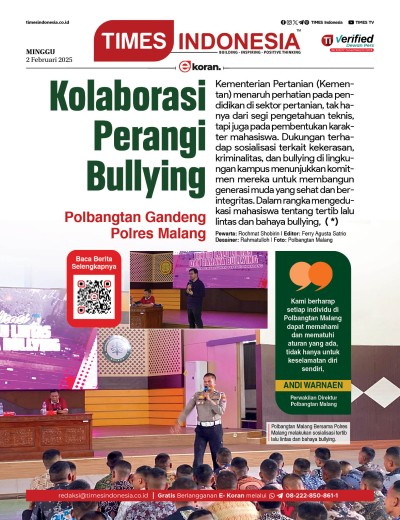 	Edisi Minggu, 2 Februari 2025: E-Koran, Bacaan Positif Masyarakat 5.0