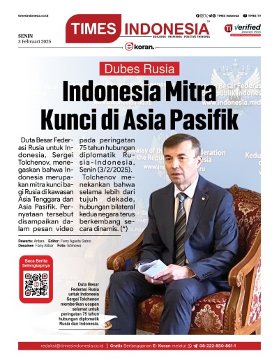 Edisi Senin, 3 Februari 2025: E-Koran, Bacaan Positif Masyarakat 5.0