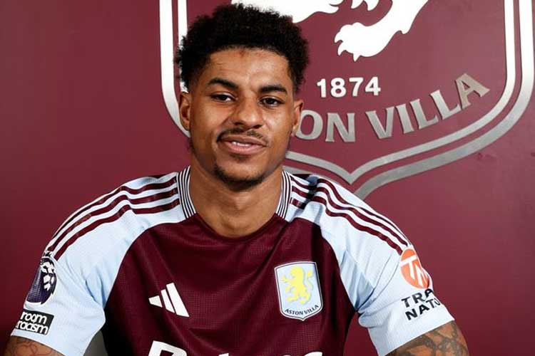 Striker Manchester United Marcus Rashford pindah ke Aston Villa sebagai pemain pinjaman. (Foto: Aston Villa)