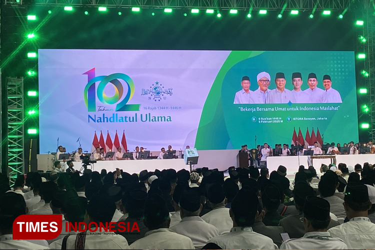 Hadiri Puncak Harlah NU ke-102 , Prabowo dan Gibran Disambut Meriah