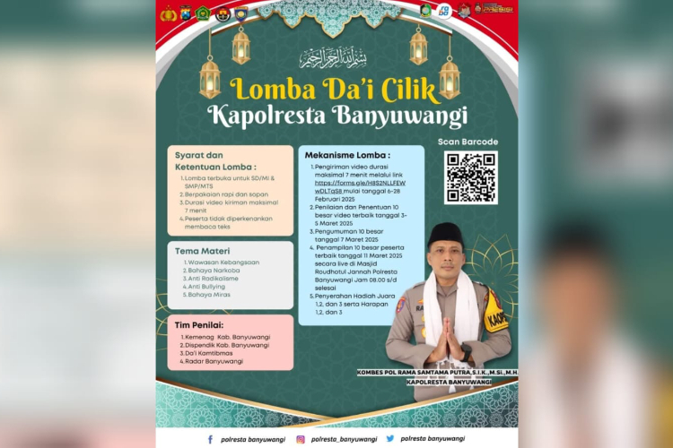 Flyer Lomba Da’i Cilik Kapolresta Banyuwangi. (Foto : Dokumentasi TIMES Indonesia)