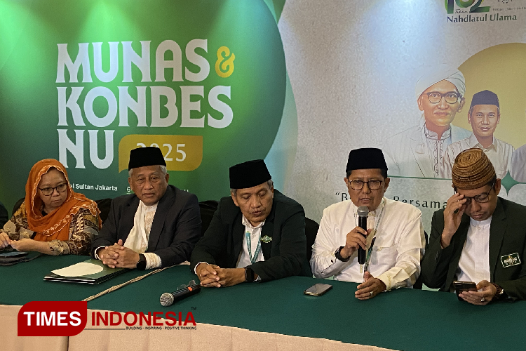 Muhammad Cholil Nafis saat sesi konferensi pers di Hotel Sultan, Jakarta, Kamis,(6/2/2025).  (FOTO: Farid Abdullah/ TIMES Indonesia).