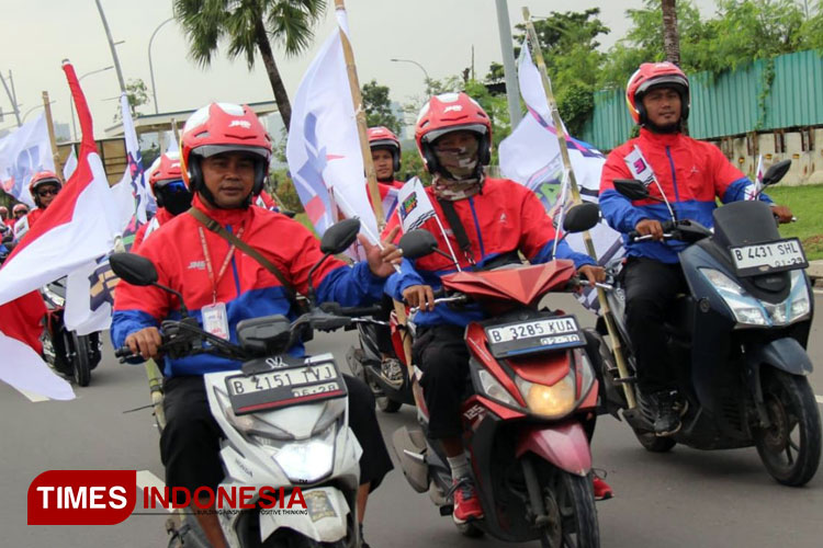 Konvoi JNE #KurirSATSETJNE, digelar di 64 kota di seluruh Indonesia. (FOTO: JNE for TIMES Indonesia)