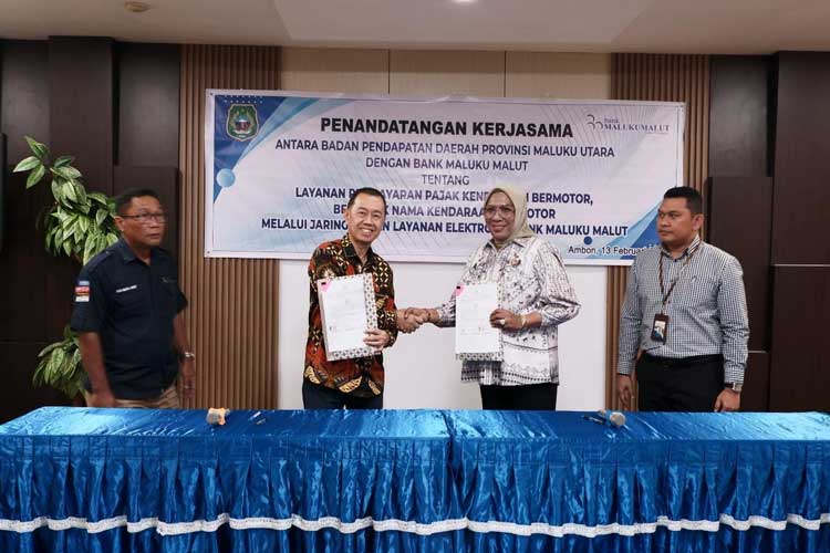 Optimalkan Layanan Pembayaran Digital Pajak Kendaraan Bermotor, Bapenda Malut dan Bank Maluku Malut Jalin Kerjasama